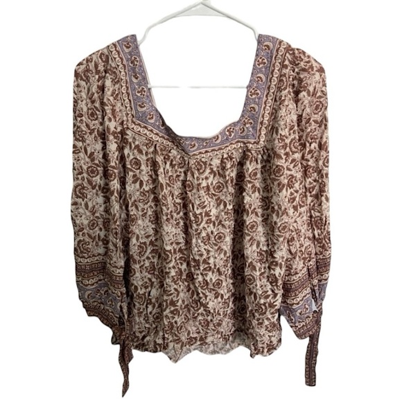 Rachel Zoe Floral Bohemian Peasant Top Women’s L - Picture 1 of 7